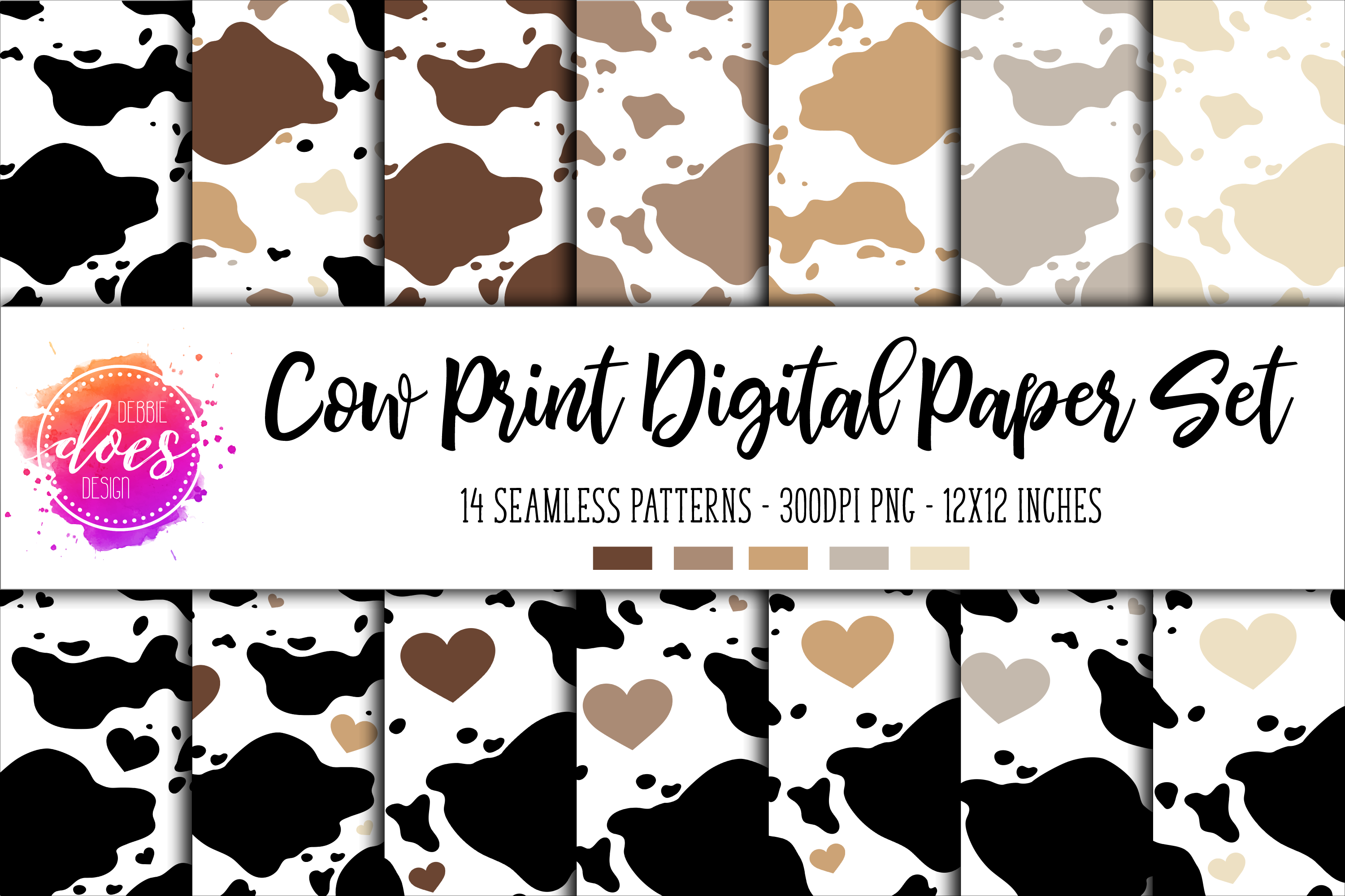 Cow Print Digital Paper Cow Print Wallpaper Cow Print 
