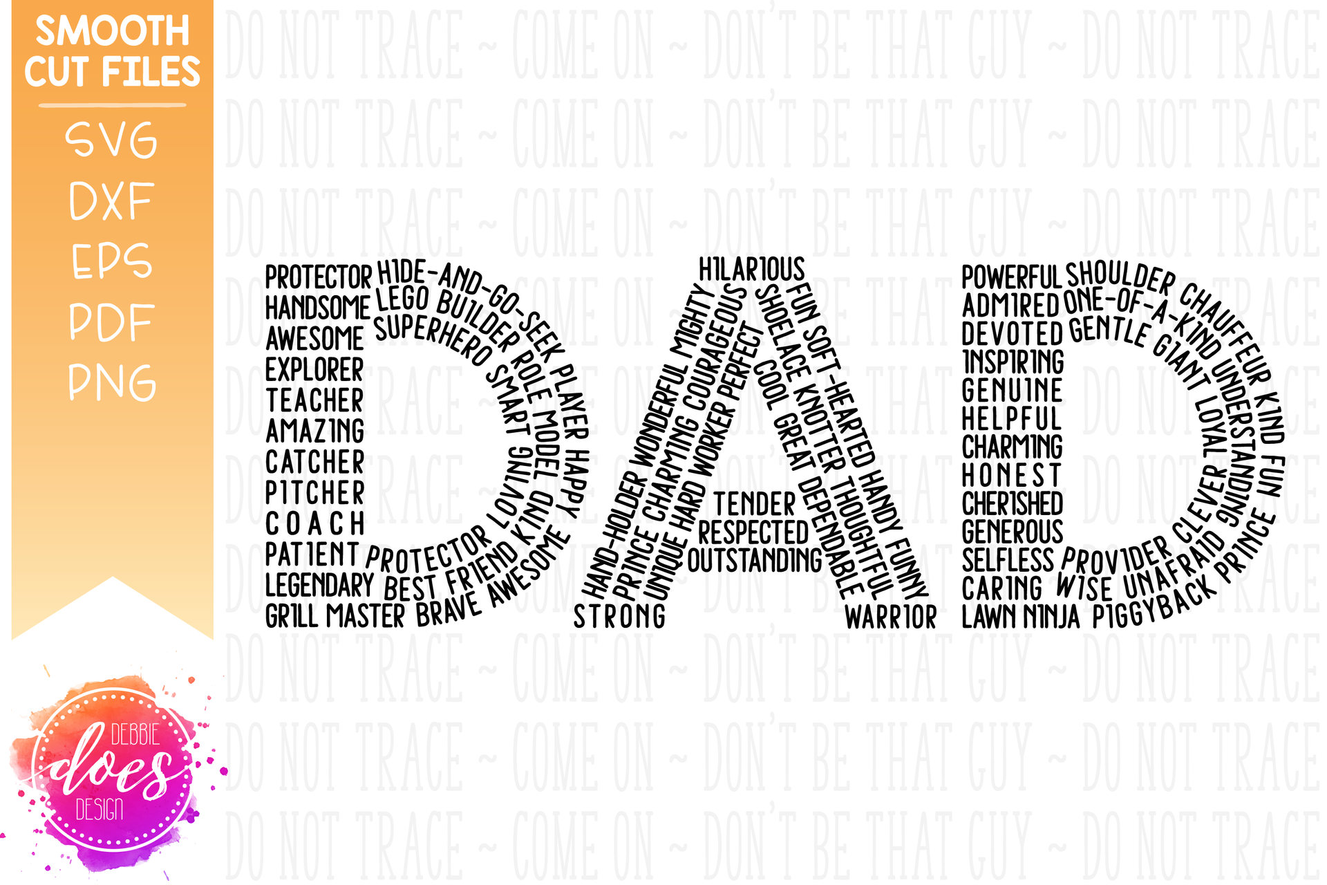 Dad Word Collage Dad Word Art SVG File Debbie Does Design