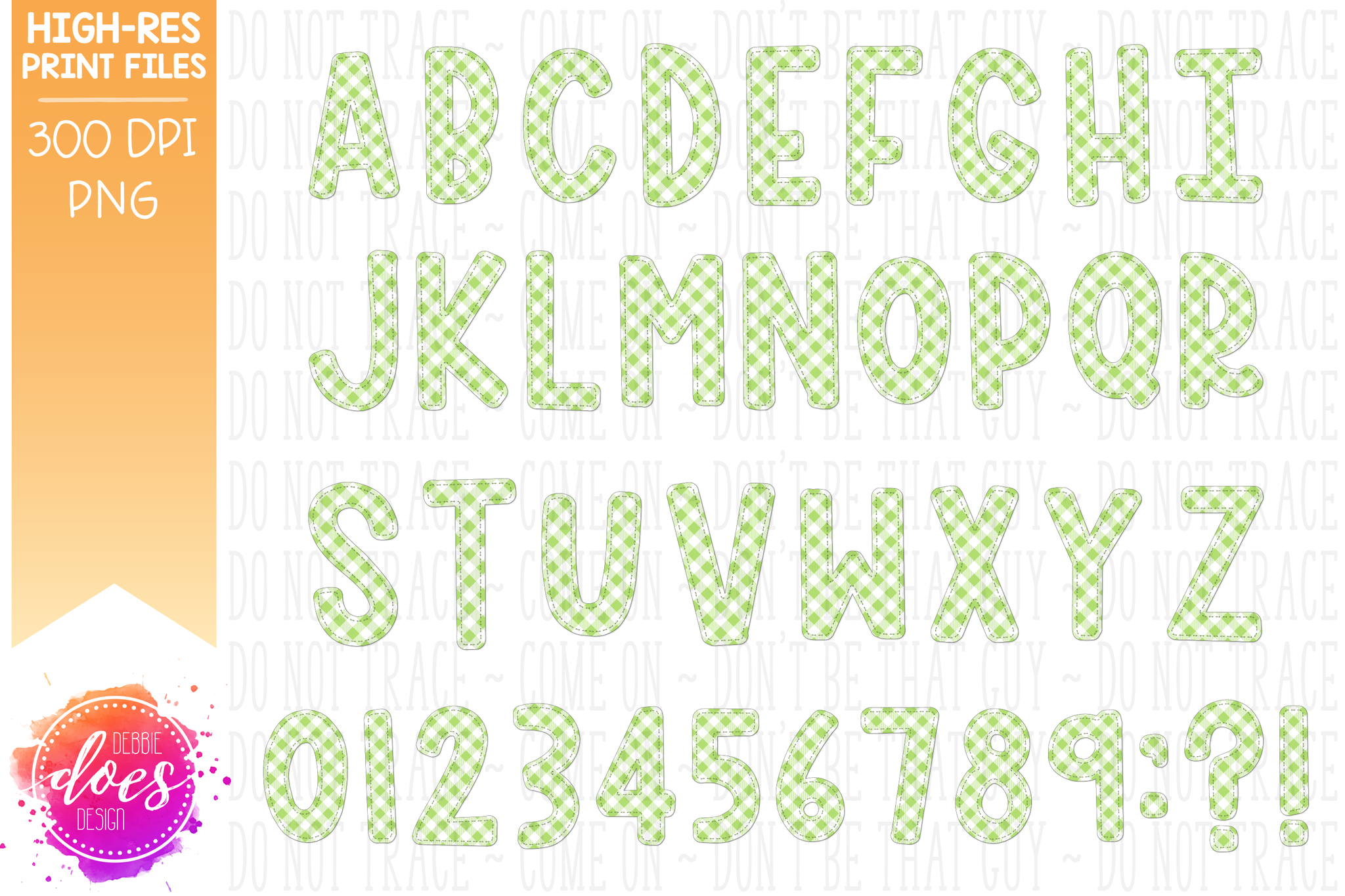 Easter Gingham Patch Letters - 3 Sets! - Design Elements - Design
