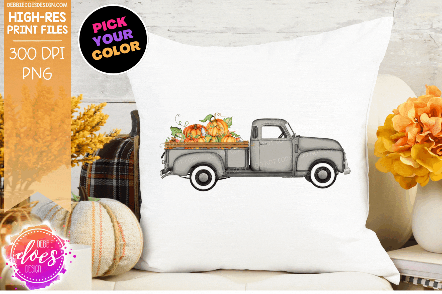 Pumpkin Truck - Choose your Color - Sublimation/Printable Design Pumpkin Truck - Choose your Color - Sublimation/Printable Design