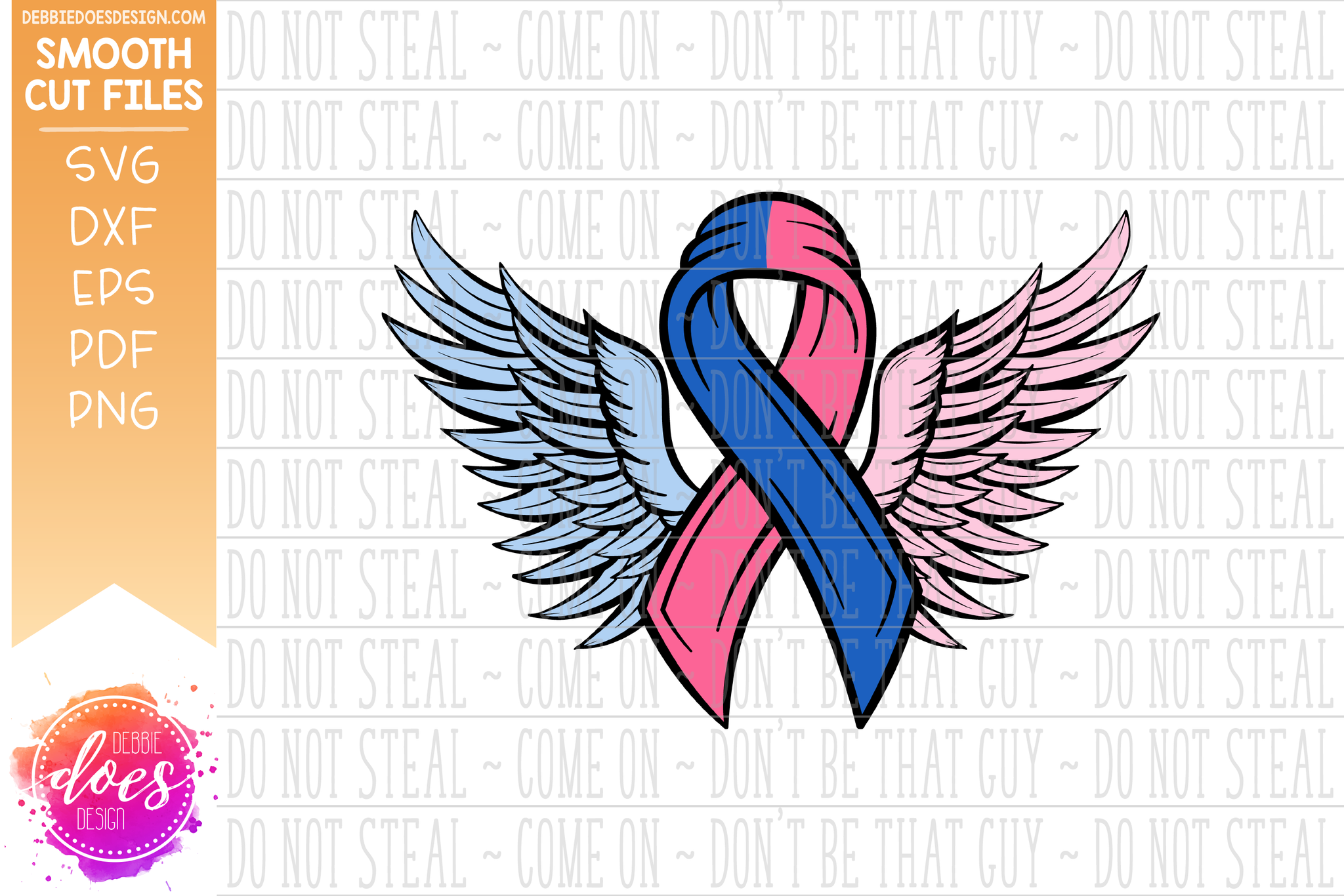 Two Color Svg Images Awareness Ribbon Wings - 2 Color - SVG File – Debbie Does Design