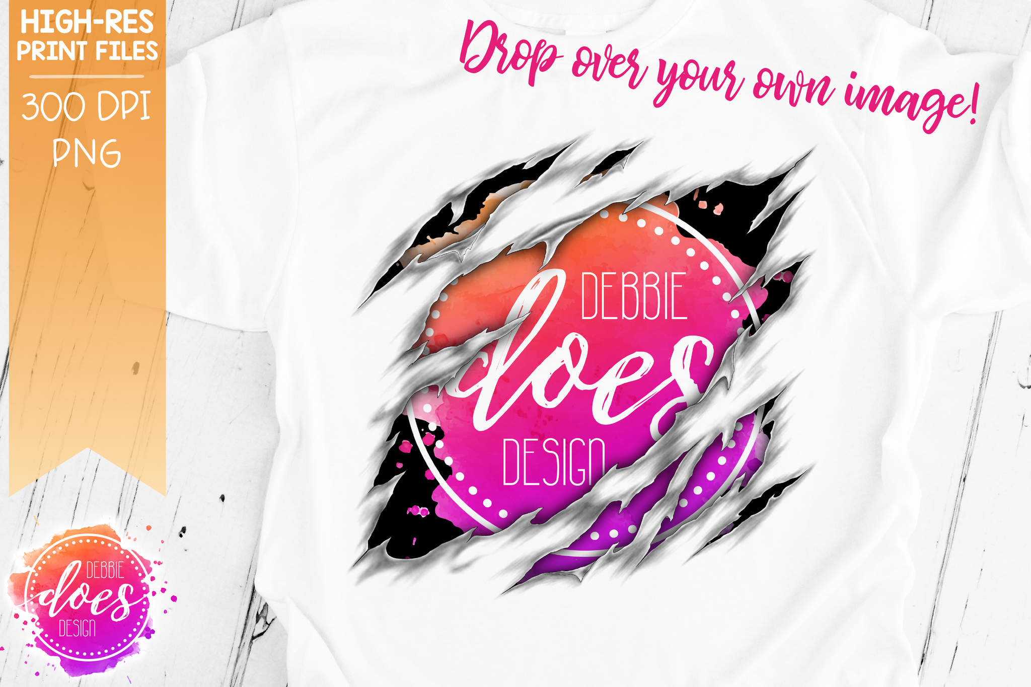 Ripped Shirt Add Your Own Image! Sublimation/Printable Design