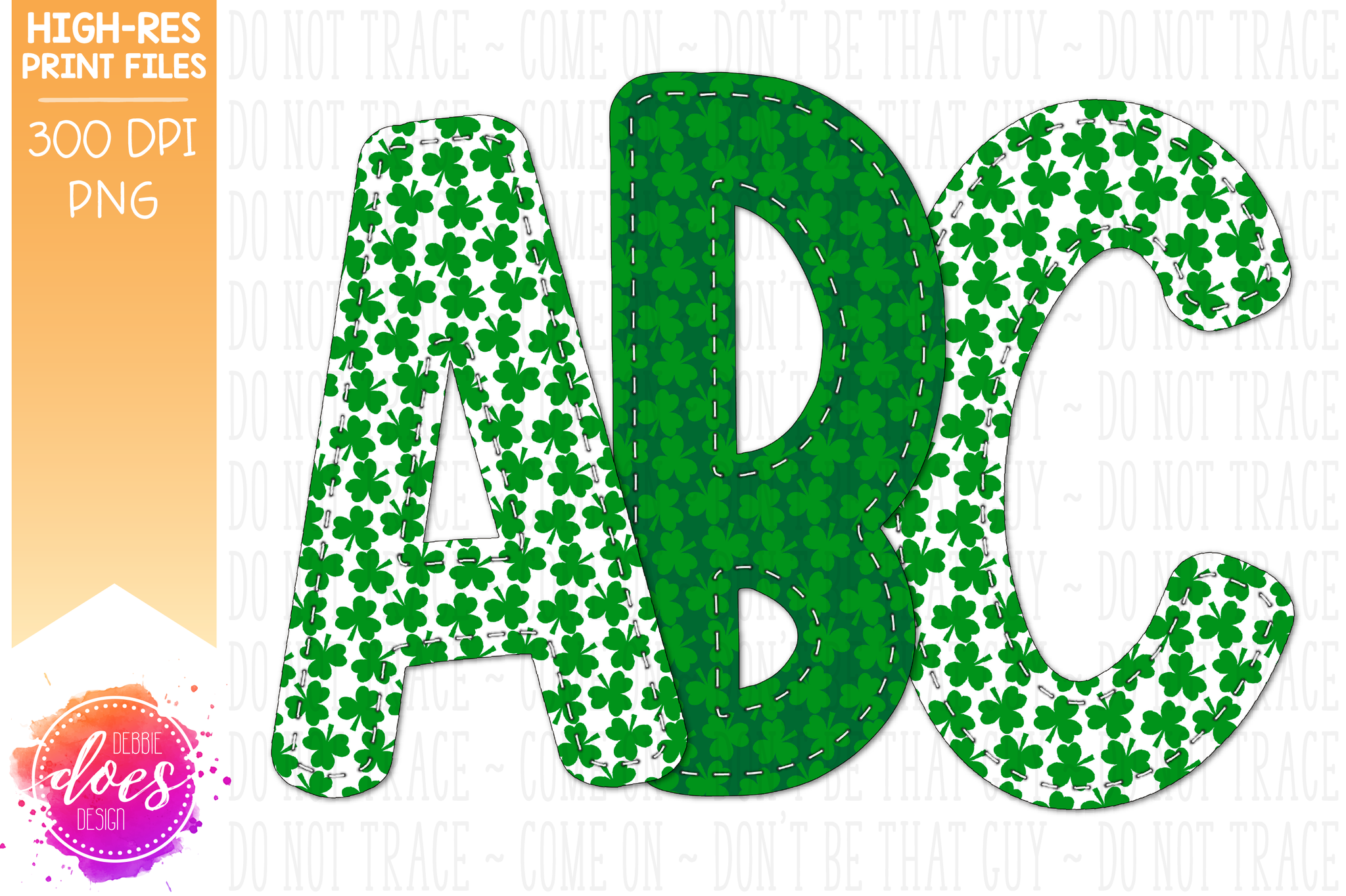 Shamrock Patch Letters - 2 Sets! - Design Elements - Design Elements–  Debbie Does Design