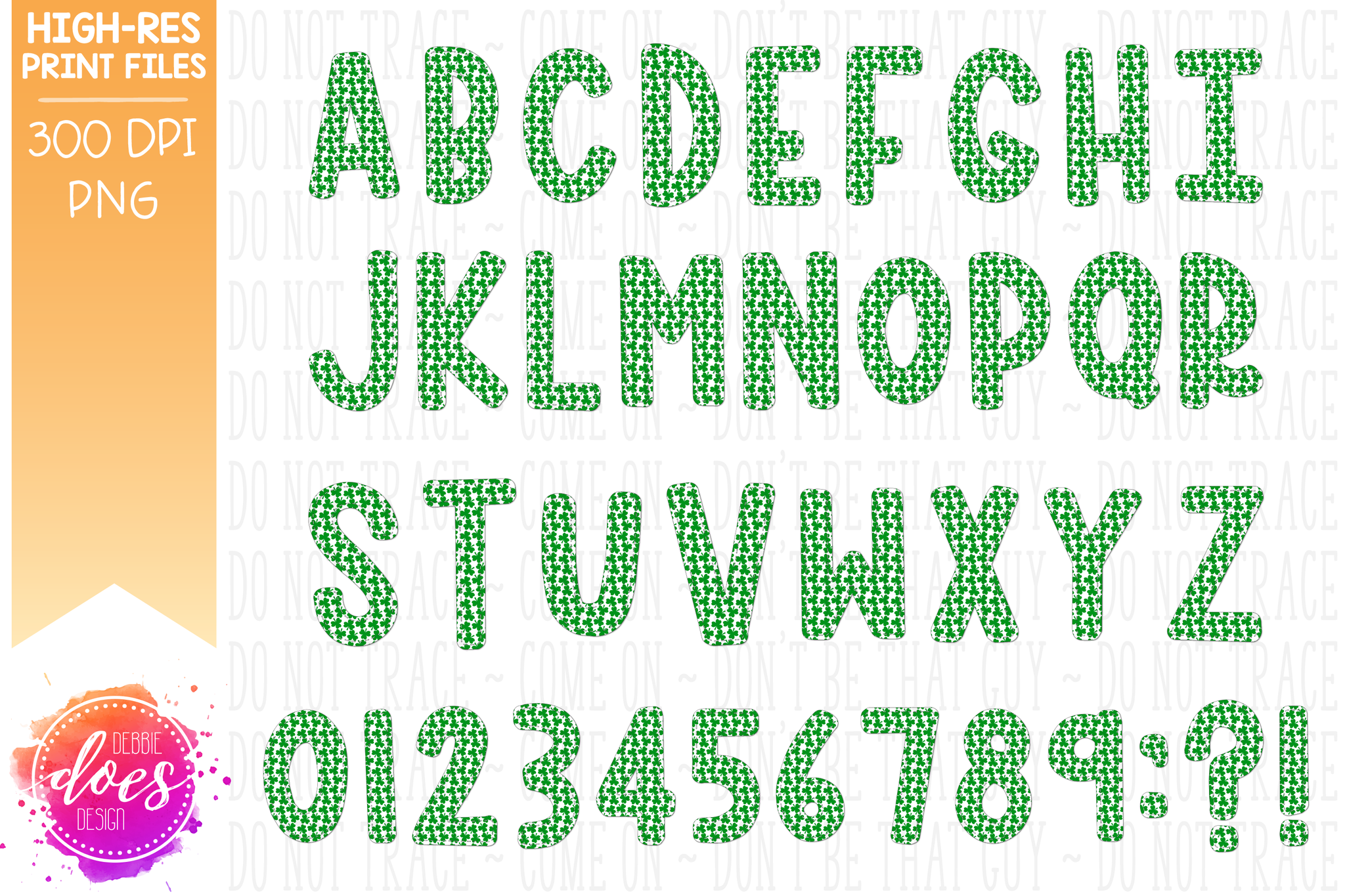 Shamrock Patch Letters - 2 Sets! - Design Elements - Design Elements–  Debbie Does Design