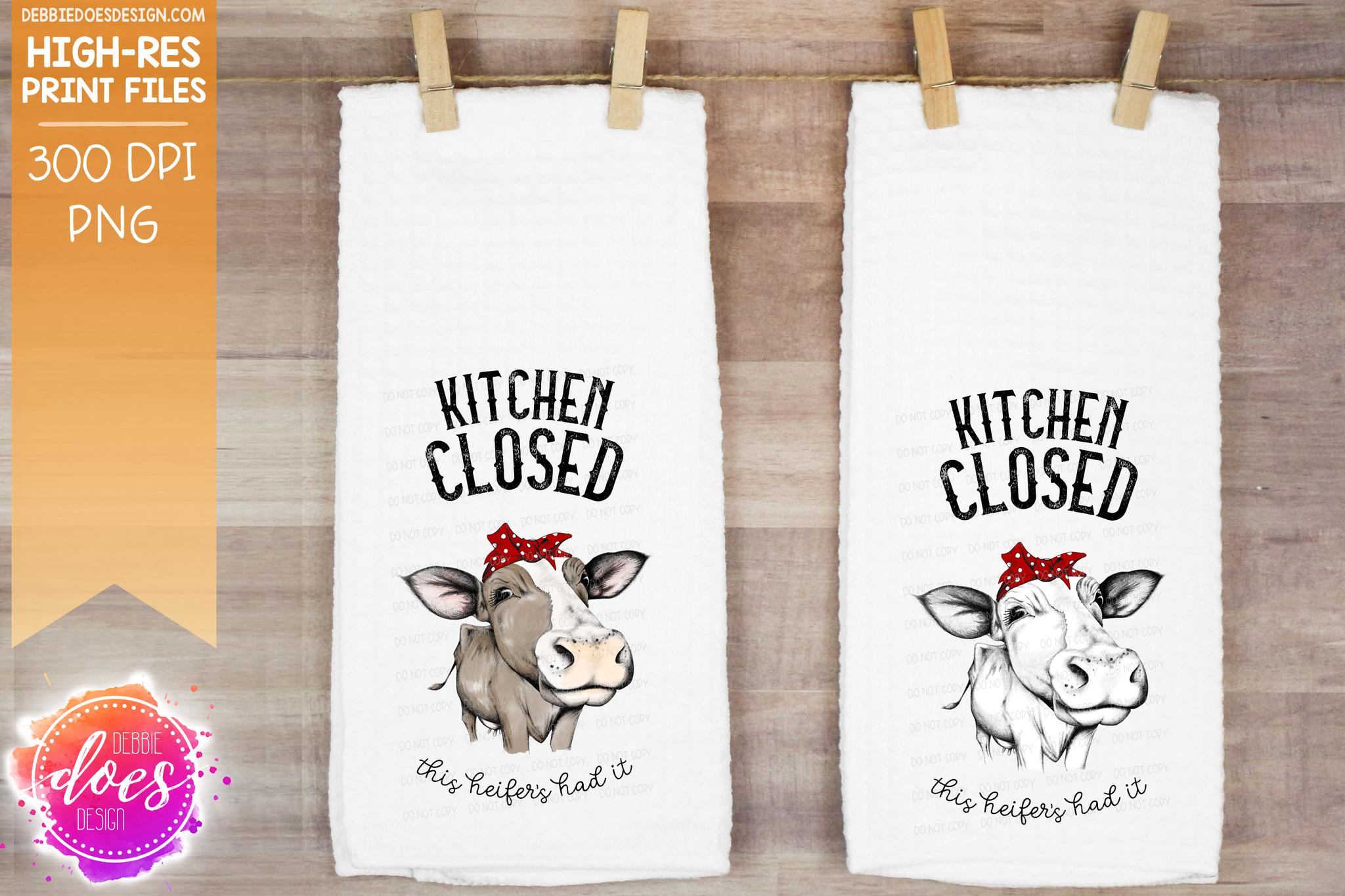 Cow With Bandana Kitchen Towel, Cow Home Decor, Cute Cow Dish Cloth